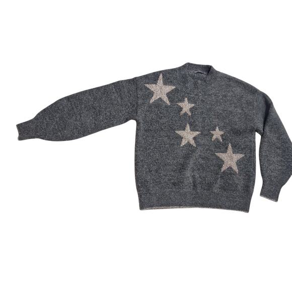 MARKS & SPENCER Super Star Sweater Gray Metallic Silver Retro Top Size M Simple - Picture 1 of 7